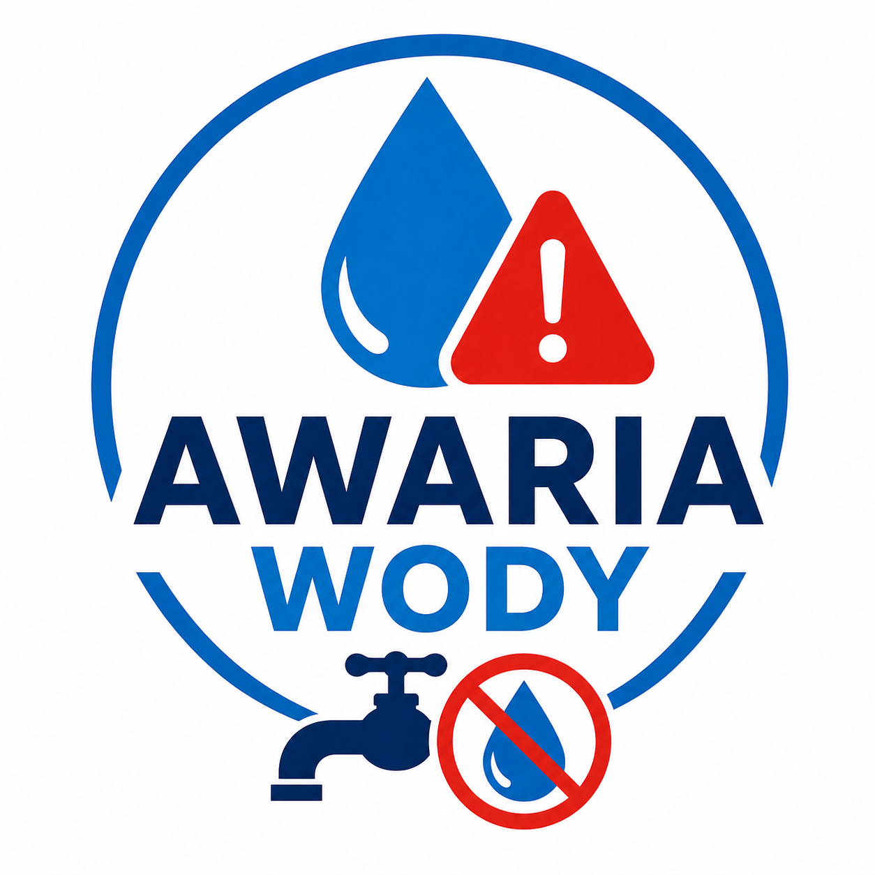 Logo informującee o&nbsp;awarii wody