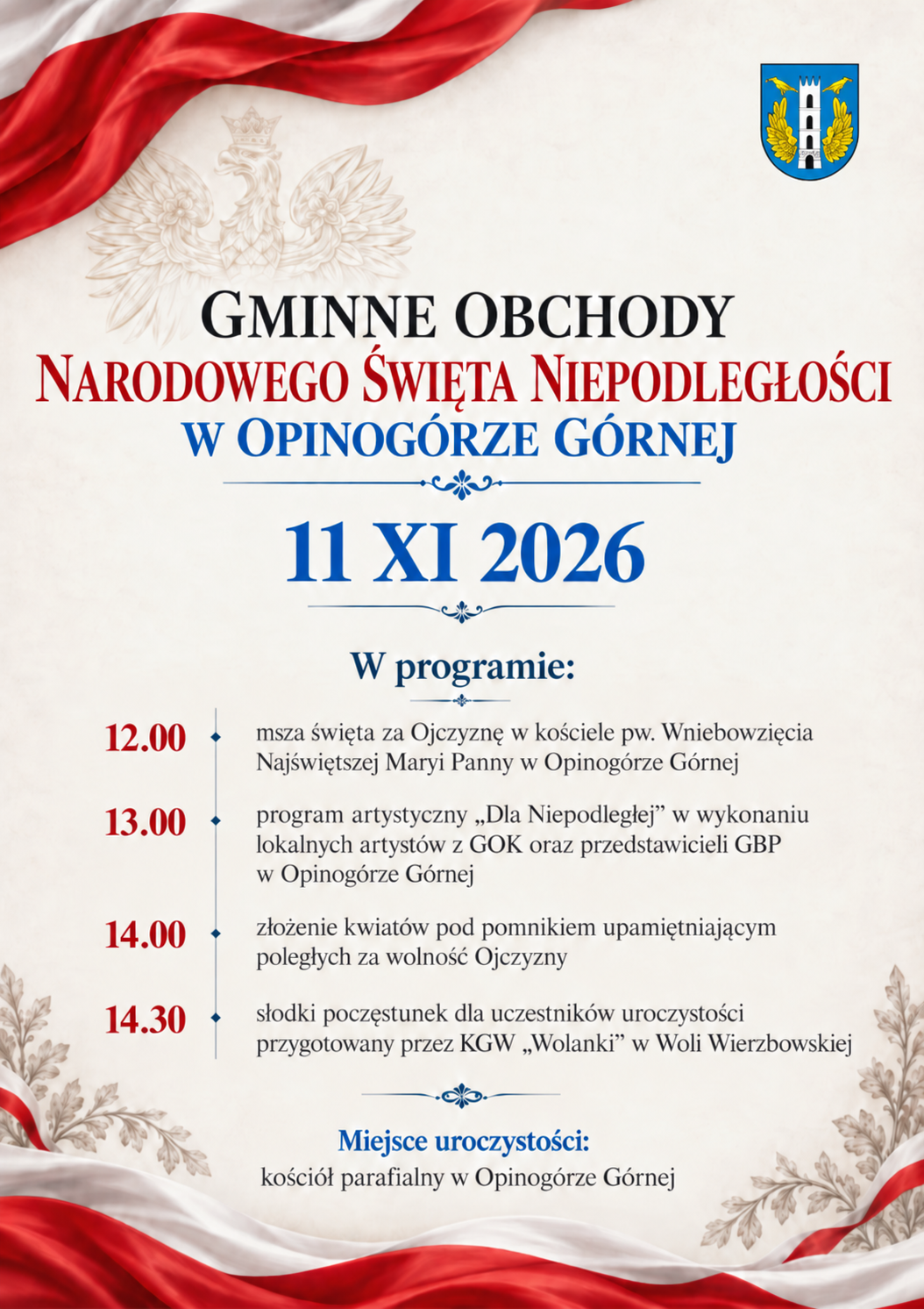 plakat- Gminne Święto Niepodległości