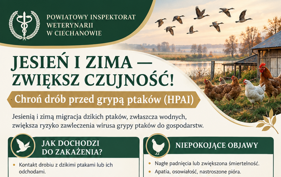 Zalecenia dotyczące zapobiegania grypie ptaków i pomorowi drobiu